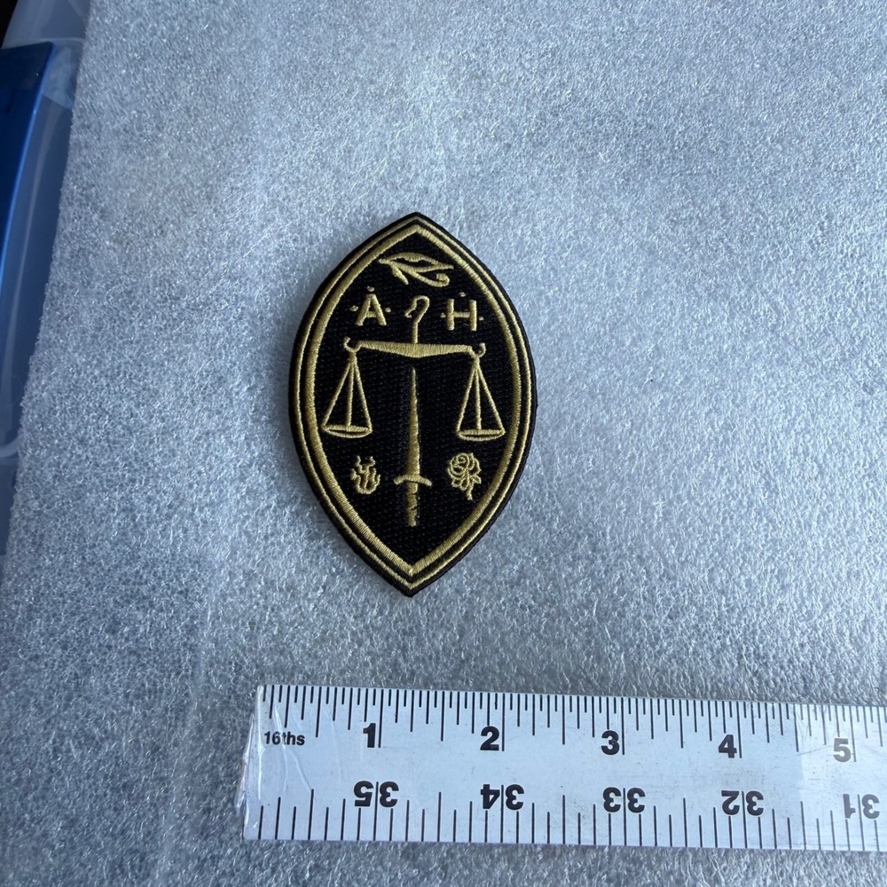 Justice Scales Sword Rose Patch Embroidered Iron‎ On Sew On Emblem Badge